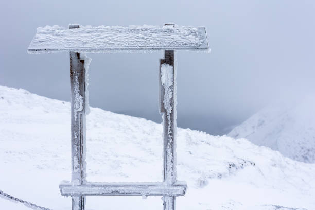 Picture taken during snowy, cloudy day.