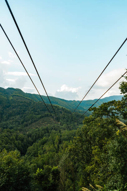 istock Transport goods by air, between mountains 2043372059