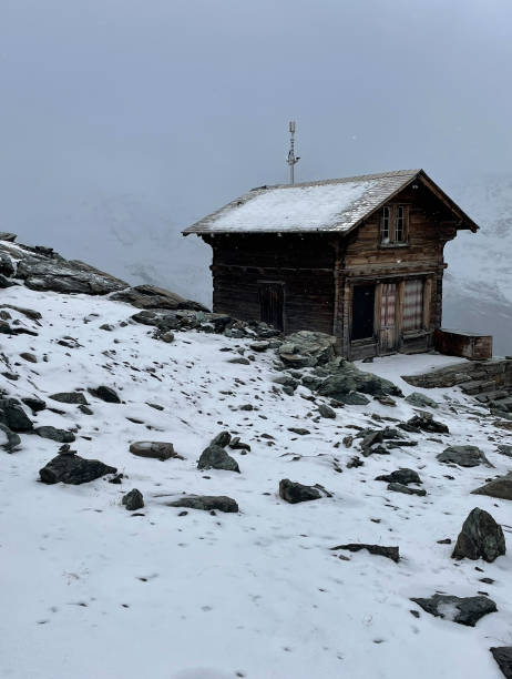 istock Gornergrat snowy hut in Zermatt, Switzerland 2043424387