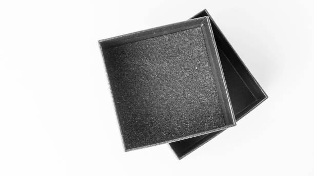 istock Black Box For a gift, white background. Top View, Design Blank, Blank Space, Studio Photo 2043463976