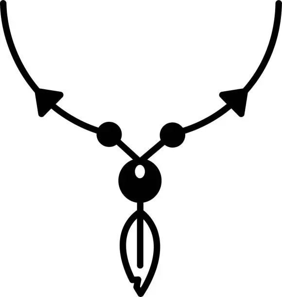 Vector illustration of Pendent glyph and line vector illustration