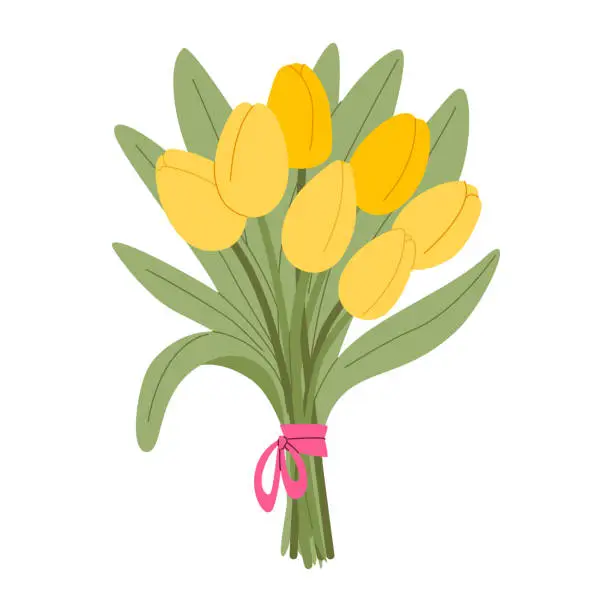 Vector illustration of Summer spring bouquet vector illustration trendy flat design.
