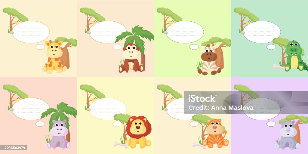 Text Frame Animals Frame With African Animals Stock Illustration - Download Image Now ...