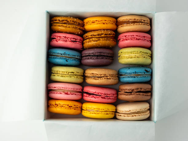 istock Packaging of Colorful French Macaroons. 2043604873