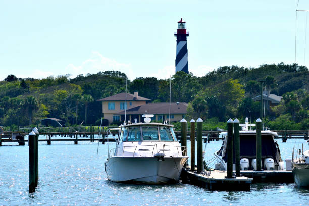 istock Boat docked at a marina Florida, USA. 2043655596