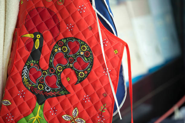 Galo de Barcelos printed on padded apron. Portugal tourism symbol