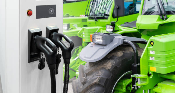 istock Fleet of green road machines 2043699341