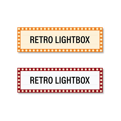 Retro Cinema Lightbox Vector Design.