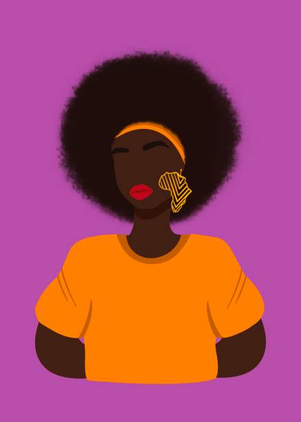 istock Portrait of African woman, flat illustration 2043718533