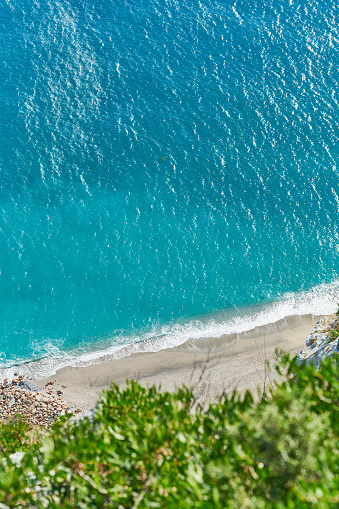 A beach in Noli. Province of Savona. Liguria. Italy.