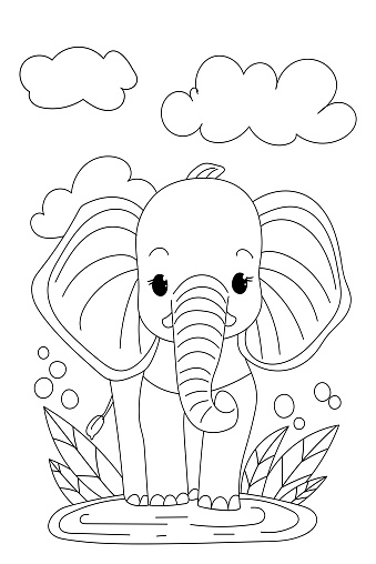 Elephant Coloring Page For Kids Is A Creative Book For Coloring