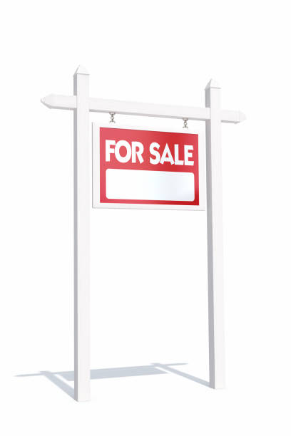 istock White Wooden Real Estate For Sale Sign, Object + Shadow Path 2043757255
