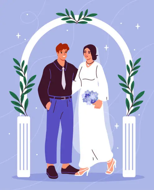 Vector illustration of Wedding ceremony vector concept