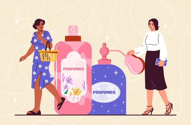 Vector illustration of People with perfumes vector concept