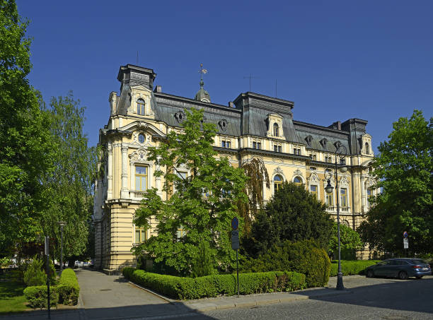 nowy sacz, poland - neo-renaissance town hall - nowy sacz imagens e fotografias de stock