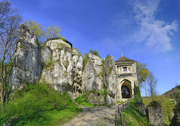 Medieval castle ruins Ojcow, located near Krakow, Poland. It belongs to castles end fortresses: Eagles' Nests Trail
