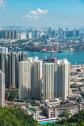 View of Tsuen Wan and Tsing Yi District, Hong Kong