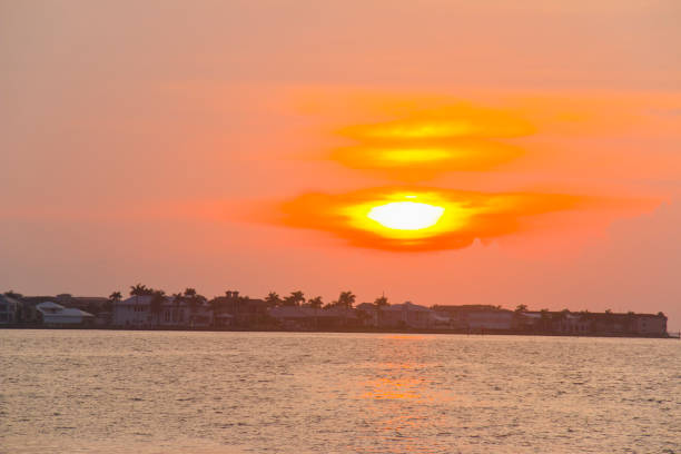 Sunset over Punta Gorda in Florida, USA.