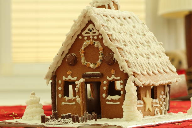 Home decorated gingerbread house