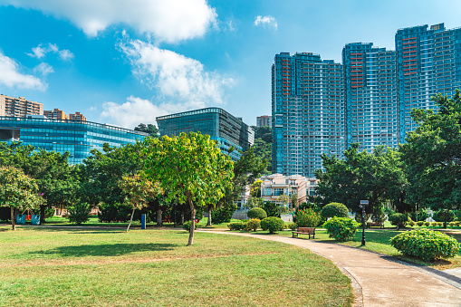Public park at Residence Bel-Air, Cyberport, Hong Kong