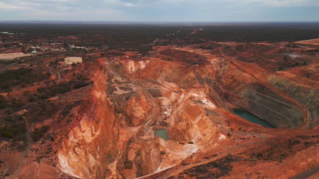 aerial view over a mine pit in Kalgoorlie Boulder, australian mining city in Western Australia