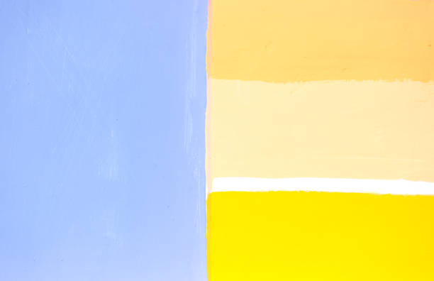 istock Mexico: Colorful Pastel Wall with Blue, Yellow, White Stripes 2044020551