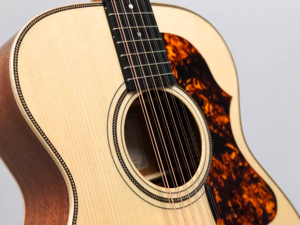 istock Acoustic Twelve String Spruce Top Guitar on a White Background With Tortoise Shell Pickguard 2044033916