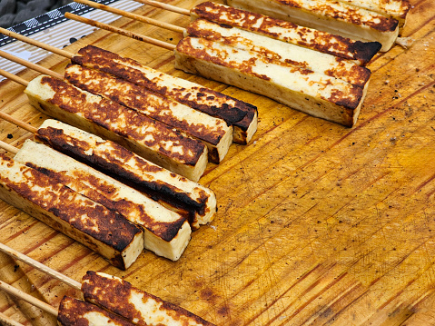 The cheese is rennet, typically Brazilian. Served at barbecues.