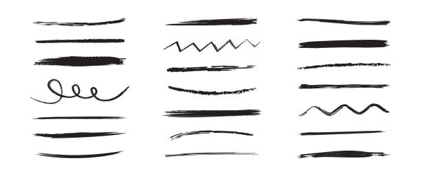 istock Line sketch, brush stroke, charcoal scribble, chalk drawn underline, pencil mark, crayon and pen marker, graffiti paint doodle vector icon set, grunge effect. Drawing ink illustration 2044072517