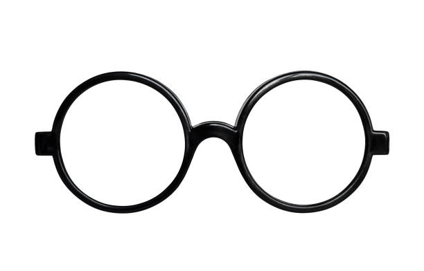 istock Black plastic round nerd eyeglasses isolated cutout 2044163281