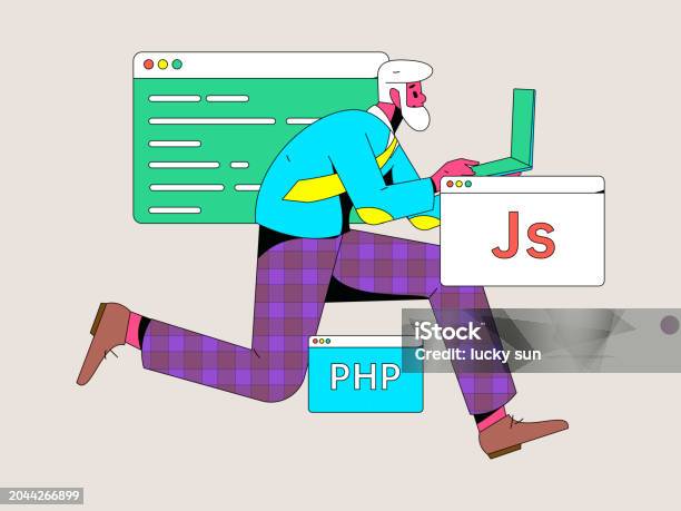 Programming Character Design Programming Teaching Development Flat Character Vector Concept ...