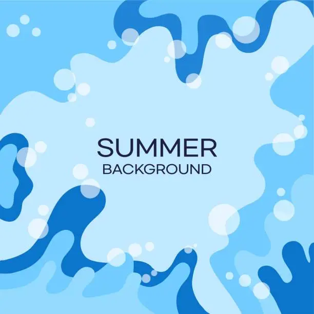 Vector illustration of Enjoy Cool Summer Abstract Shape Modern Art Design Transparent Background Vector Illustration