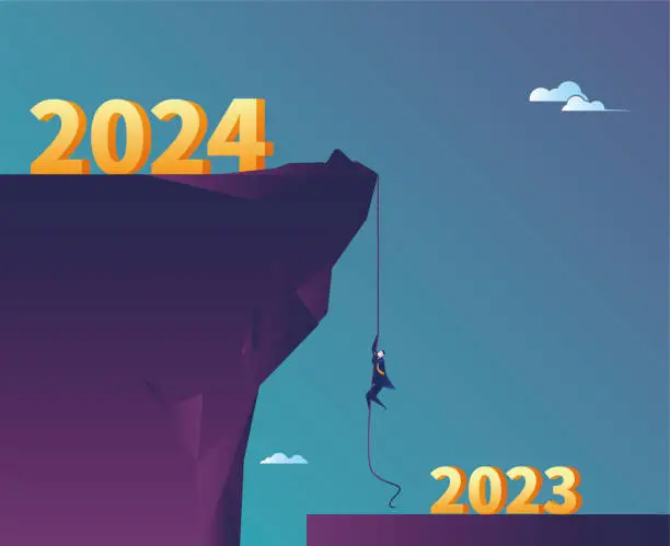 Vector illustration of From 2023 to 2024