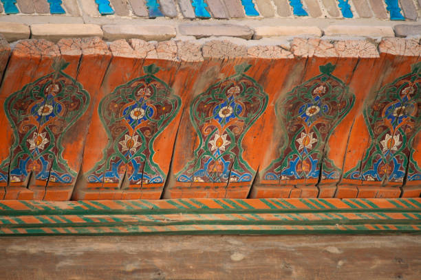 istock Ancient uzbek wood painting 2044342181