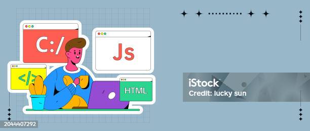 Programming Character Design Programming Teaching Development Flat Character Vector Concept ...
