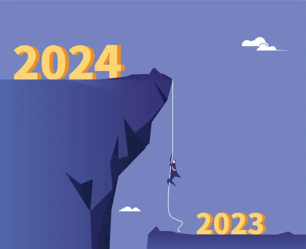 Vector illustration of From 2023 to 2024