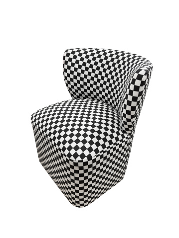 Modern style accent chair on white background with clipping path