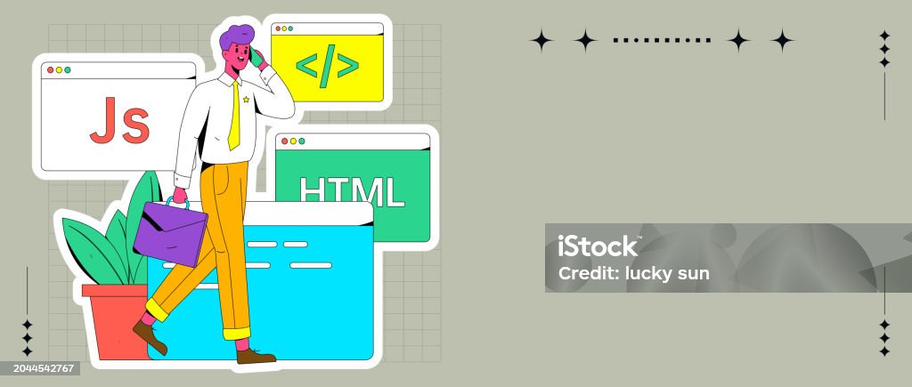 Programming Character Design Programming Teaching Development Flat Character Vector Concept ...