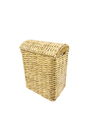 Wicker laundry basket with clipping path