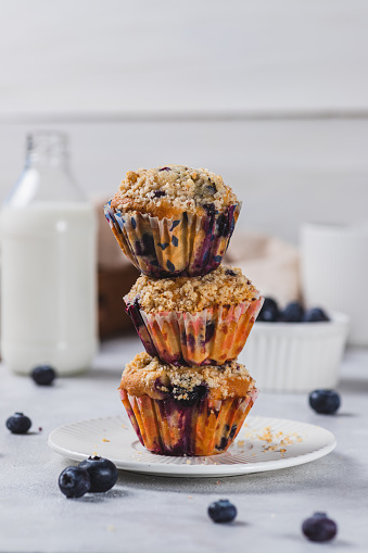 Blueberry muffins baked at home