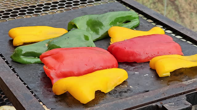Preparing vegetables for a barbecue