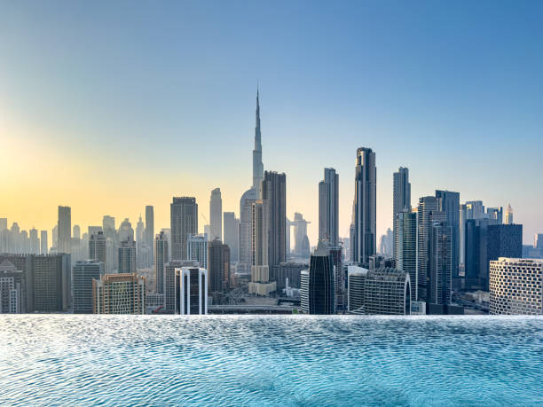 View of Dubai skyline including the Burj Khalifa