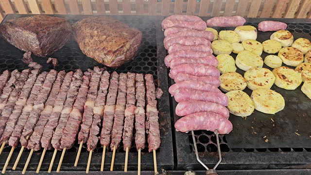 Preparing meat for a barbecue