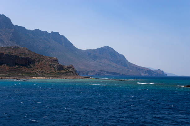 Balos beach landscape view from the sea, panorama