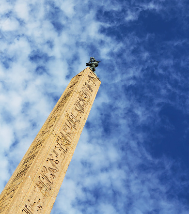 Piazza Navona, Obelisco Agonale, Rome, Italy. Cloud Blue Sky