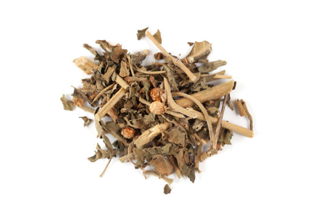 istock Dry Organic Ashwagandha (Withania somnifera) leaves, isolated on a white background. 2044727465