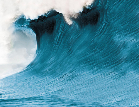 Blue Ocean Wave close up background
