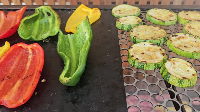 Preparing vegetables on the barbecue