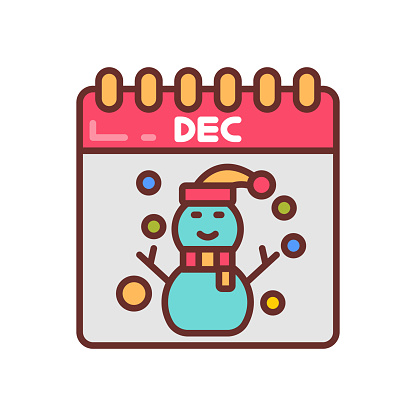 December icon in vector. Logotype