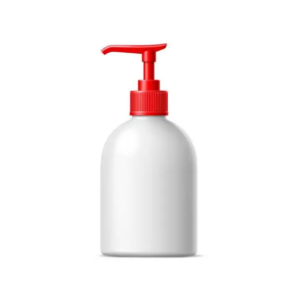 Vector illustration of Realistic cleanser, liquid soap bottle 3d mockup